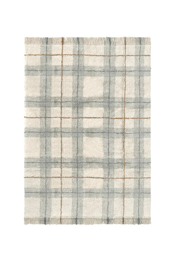 WASHABLE RUG TARTAN BLUE SAGE