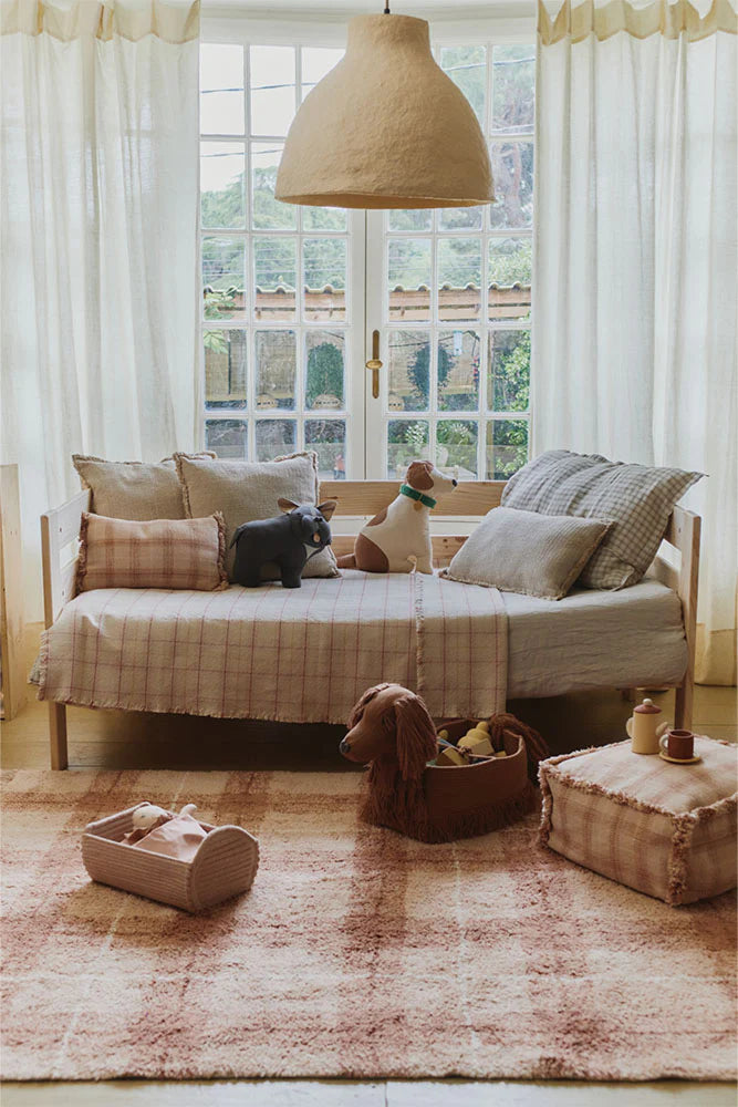 WASHABLE RUG TARTAN ROSE