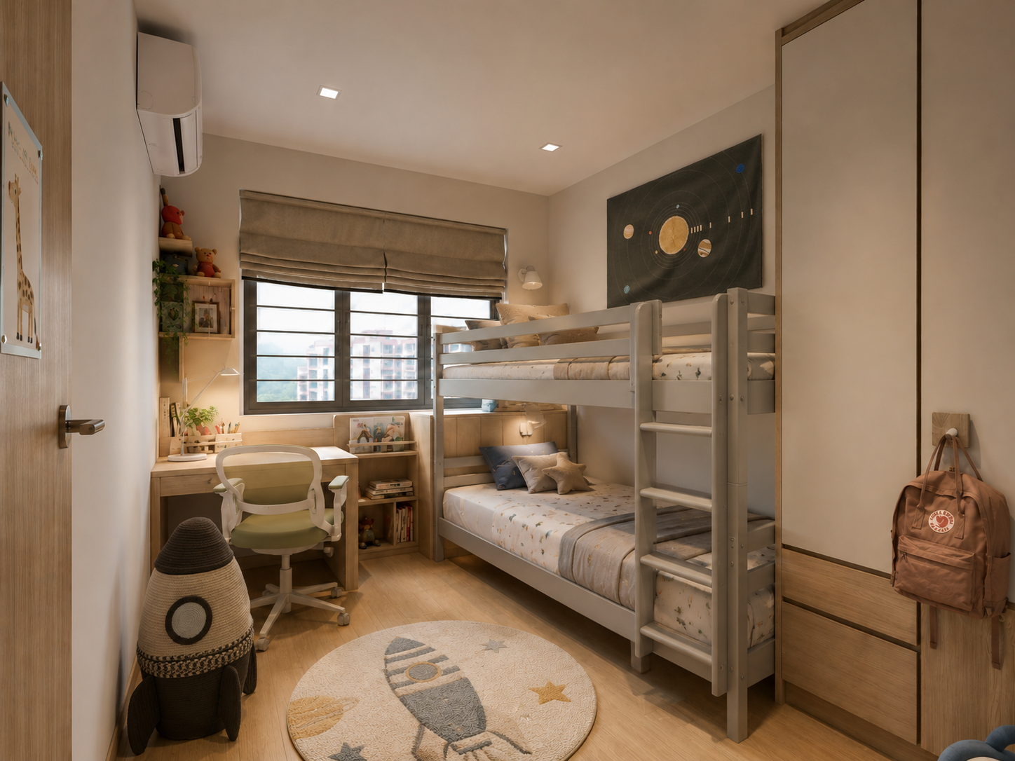 CLASSIC Bunk bed with straight ladder