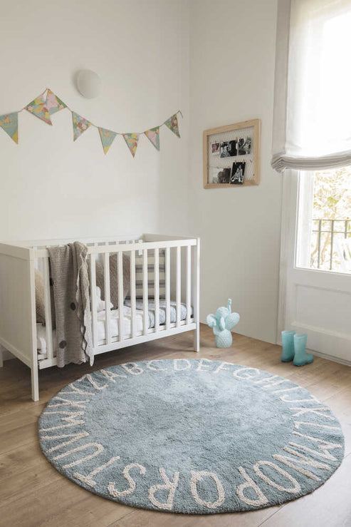 Washable Rug ABC Natural Vintage Blue